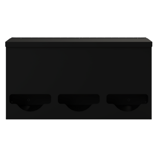 Triple, Lidded, Bulk PPE dispenser-Black- Empty