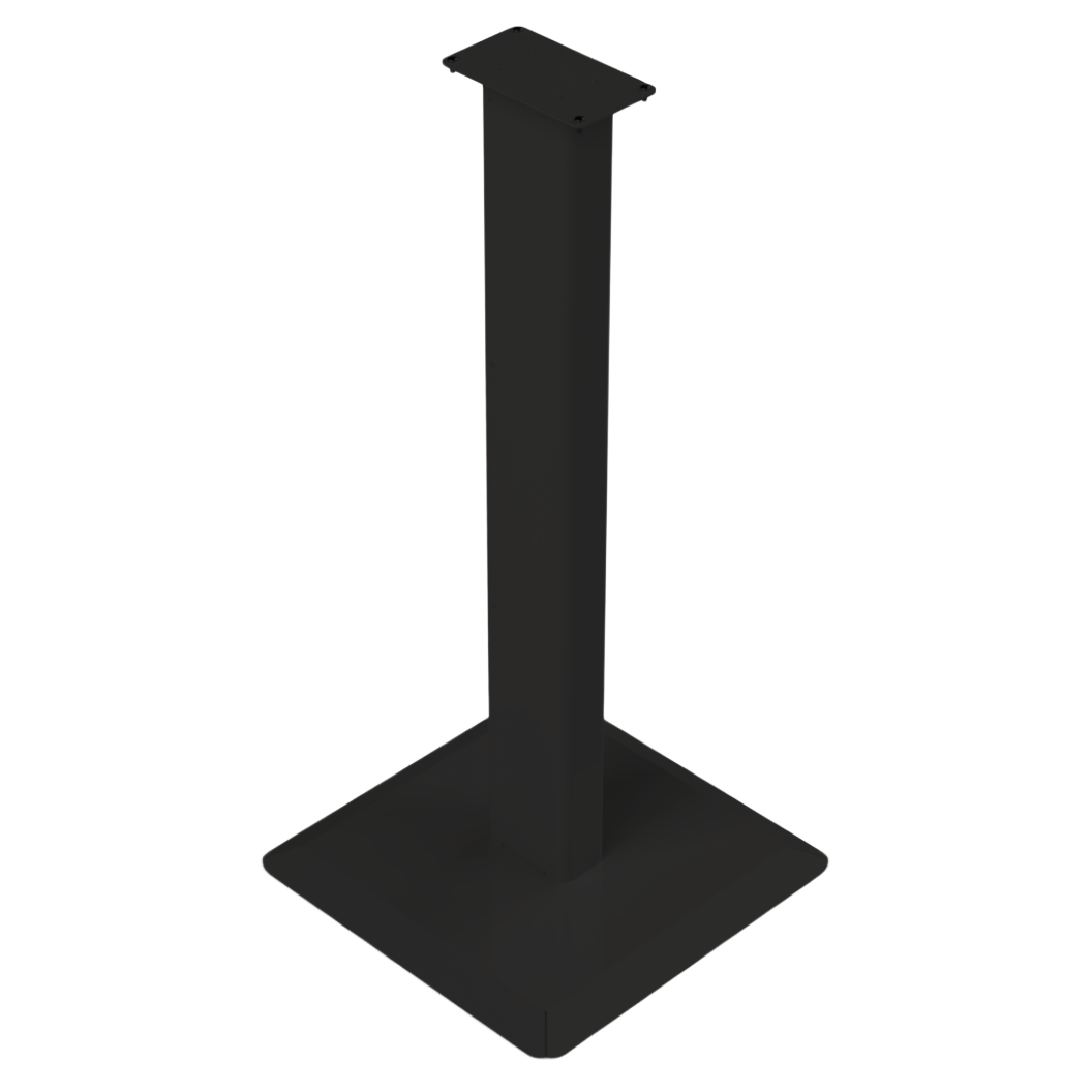 Black, steel, floor stand with base and column, front facing slightly angled left.