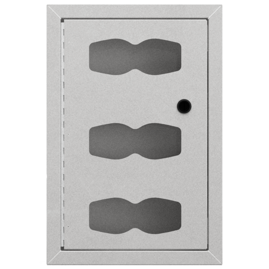 cabinet, 3 hourglass openings empty