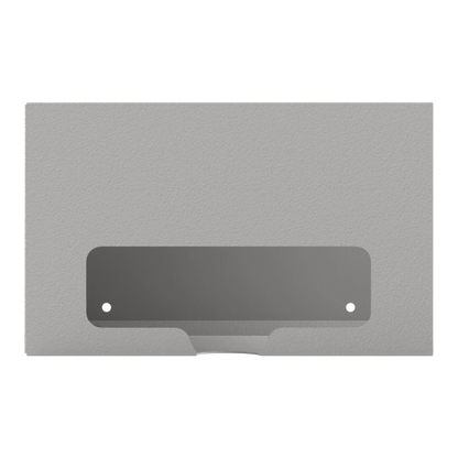 Large, Beige, metal bag dispenser, front facing, Empty.