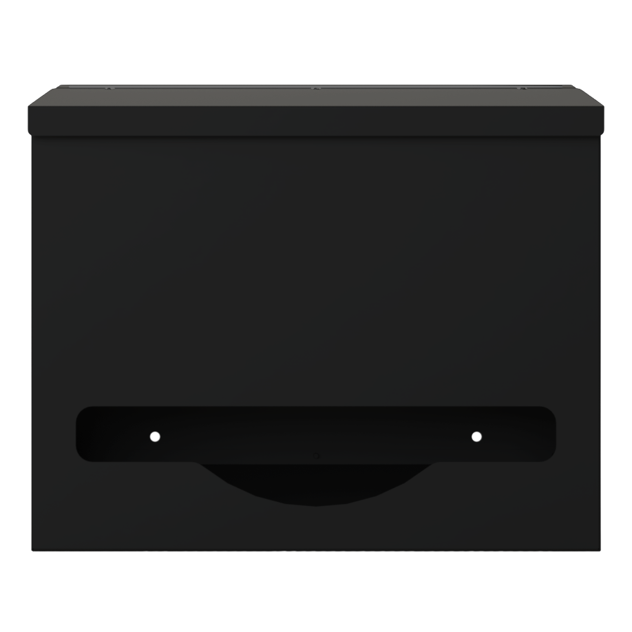 Single, Lidded, Bulk PPE dispenser-Black-empty.