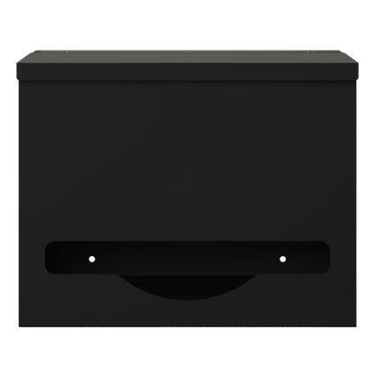 Single, Lidded, Bulk PPE dispenser-Black-empty.