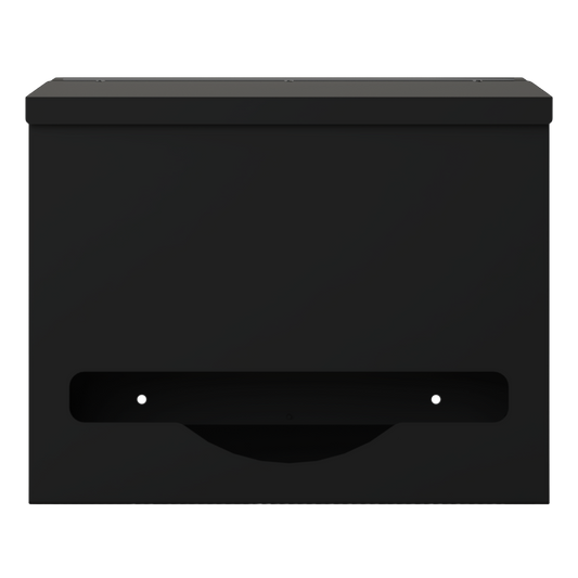 Single, Lidded, Bulk PPE dispenser-Black-empty.