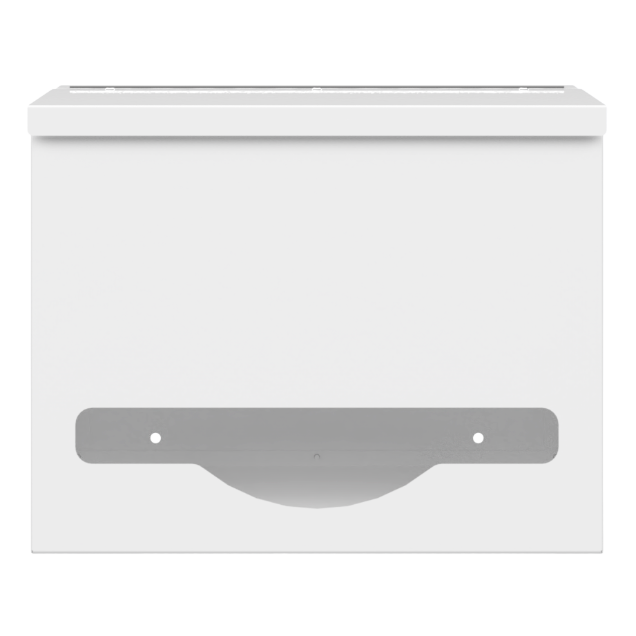 Single, Lidded, Bulk PPE dispenser-White-Empty. 