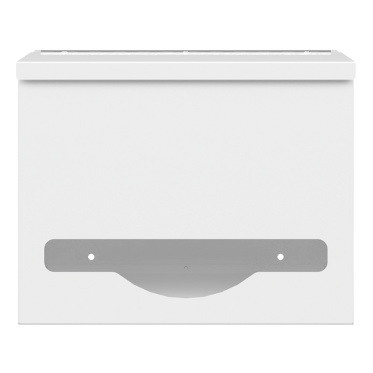 Single, Lidded, Bulk PPE dispenser-White-Empty. 