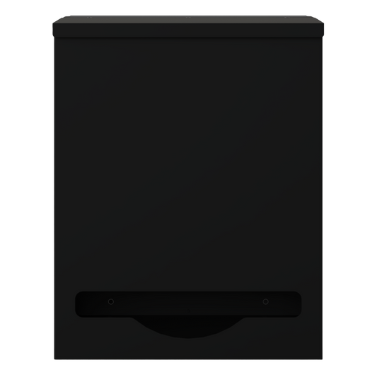 Single, Lidded, Bulk PPE dispenser-Black, empty.