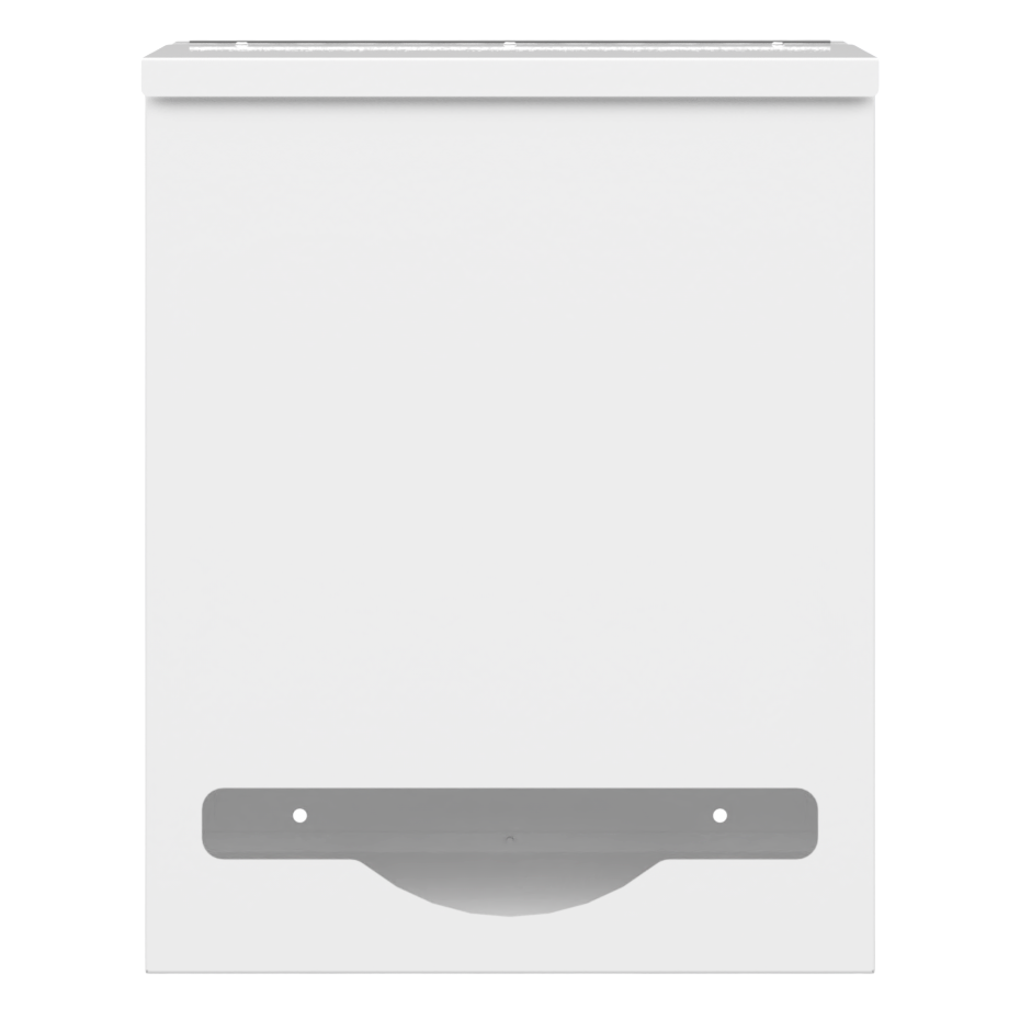 Single Lidded, Bulk PPE dispenser-White-Empty.