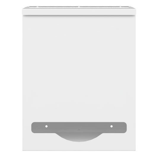 Single Lidded, Bulk PPE dispenser-White-Empty.