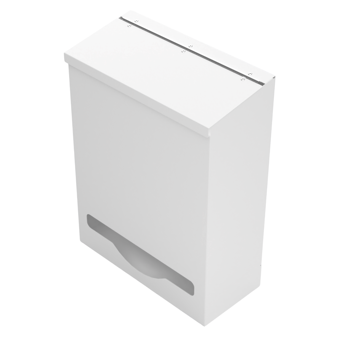 Single Lidded, Bulk PPE dispenser-White-Empty angled slightly left