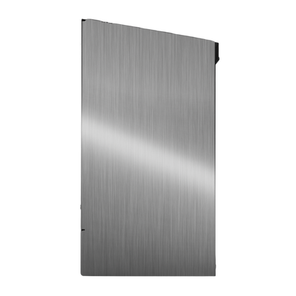 Bulk Dispenser, Double, Stainless Steel, wall mount. Divided with lid. Empty, left side