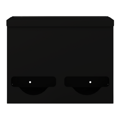 Double, Lidded, Bulk PPE dispenser-Black- Empty.
