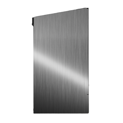 Bulk Dispenser, Triple, Stainless Steel, wall mount. Divided, 3 compartments. Empty, right side