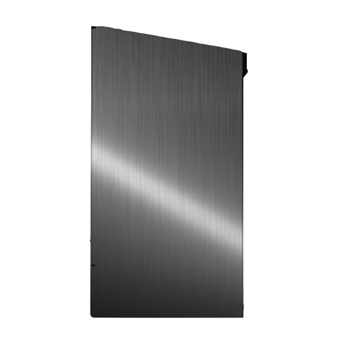 Bulk Dispenser, Triple, Stainless Steel, wall mount. Divided, 3 compartments. Empty, left side