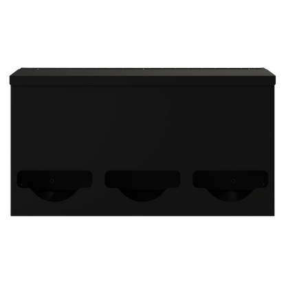 Triple, Lidded, Bulk PPE dispenser-Black- Empty 
