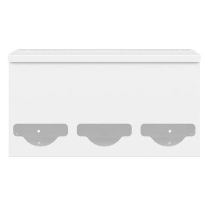 Triple, Lidded, Bulk PPE dispenser-White-Empty