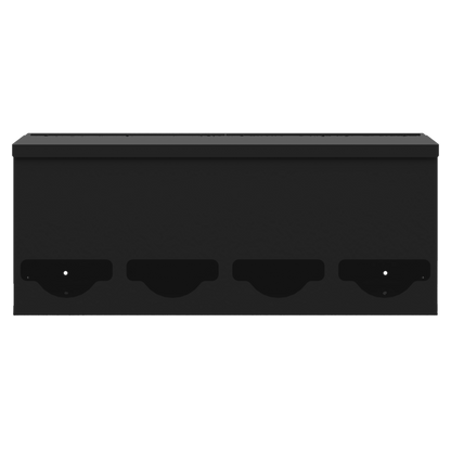 Quad, Lidded, Bulk PPE dispenser-Black- Empty, front facing