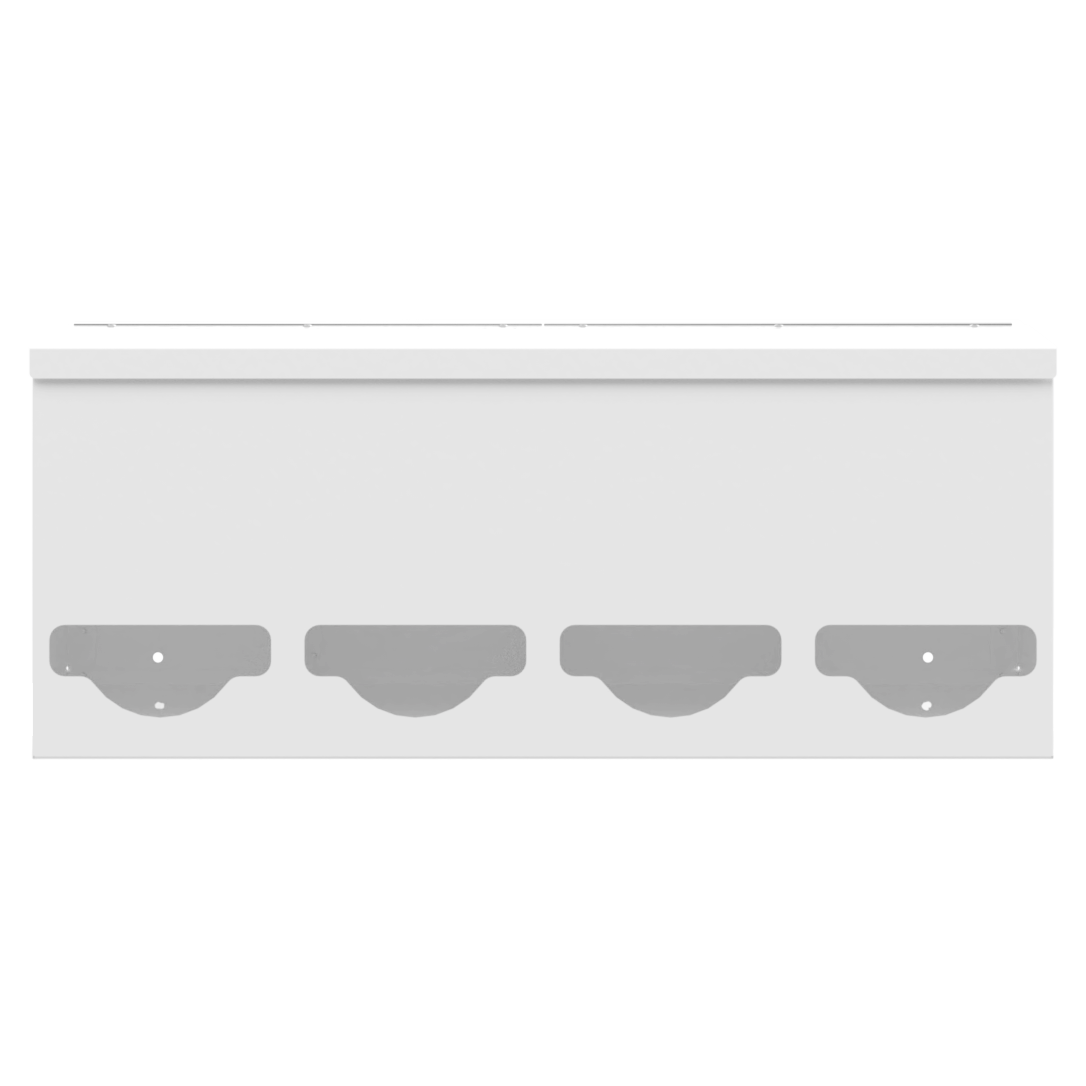 Quad, Lidded, Bulk PPE dispenser-White-Empty