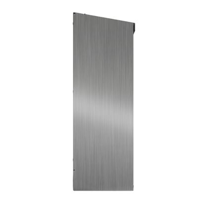 Bulk Dispenser, Tall Quad, Stainless Steel, wall mount. 4 compartments, top loading, top or bottom front dispensing. Empty left side