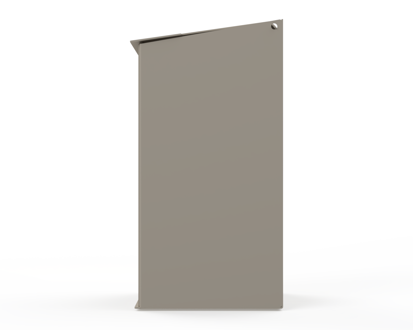 Extra Large, Beige Lidded Bulk Dispenser with cut out for dispensing bulk items. Side View