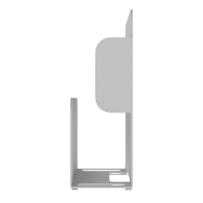 Bed Pan holder, Beige ABS Plastic, Single, Wall mount. Empty, right side. Both slots for urinal hooks are visible.