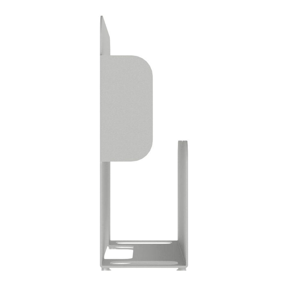 Bed Pan holder, Beige ABS Plastic, Single, Wall mount. Empty, left side. Both slots for urinal hooks are visible.