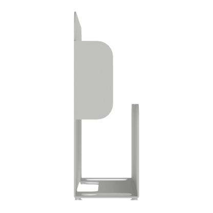 Bed Pan holder, Beige ABS Plastic, Single, Wall mount. Empty, left side. Both slots for urinal hooks are visible.