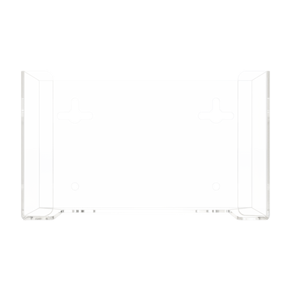 Face Mask Dispenser, Single, Clear PETG, wall mount. Front facing, empty