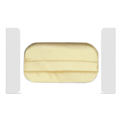 Face Mask Dispenser, Single, White Steel, wall mount. Front facing with one box of yellow earloop face masks.