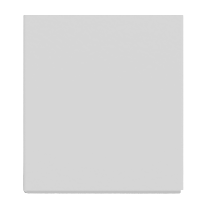 Face Mask Dispenser, Single, White Steel, wall mount. Left side, empty