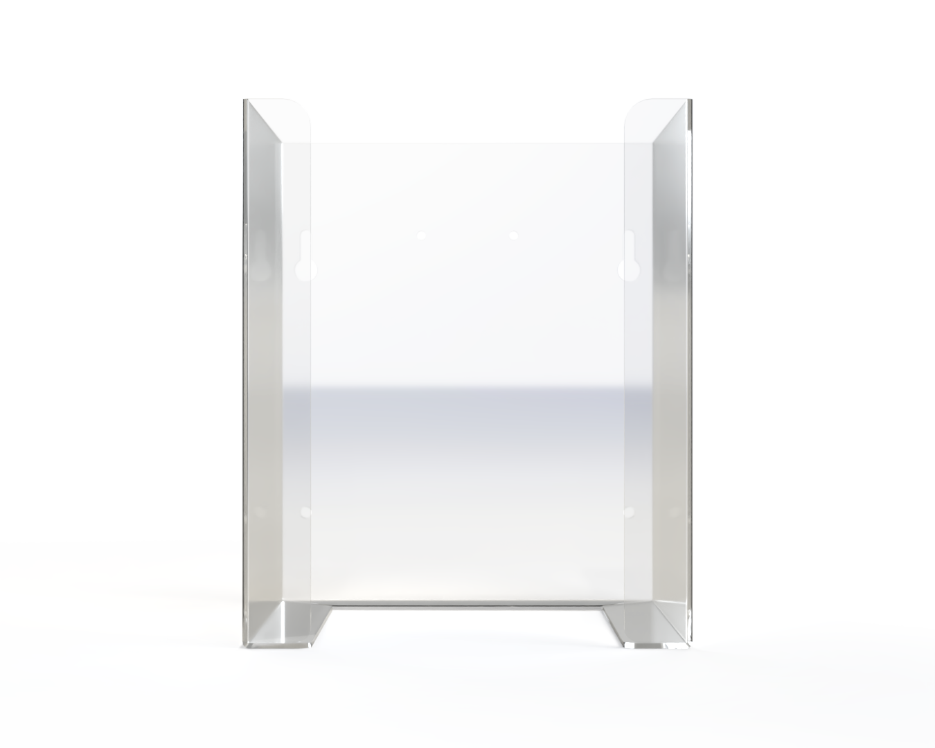 Clear PETG Dispenser. Empty. Front facing