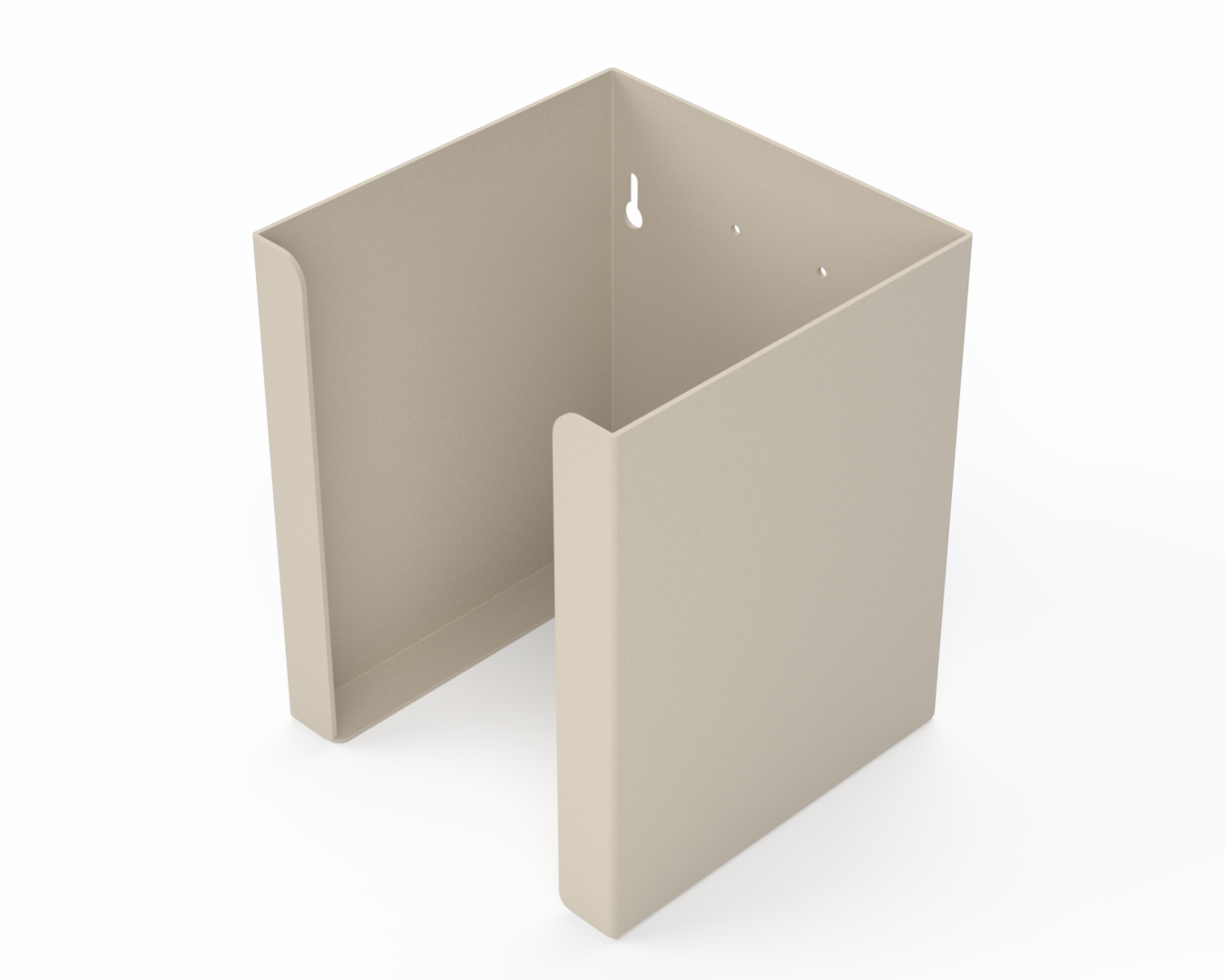 ABS Double Mask dispenser. Front Facing and angled slightly left, Empty.