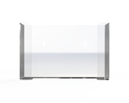Empty, Clear, PETG rectangular XL mask dispenser. facing front 