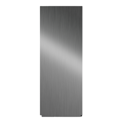 Stainless Steel single glove dispenser, empty. Right side view.