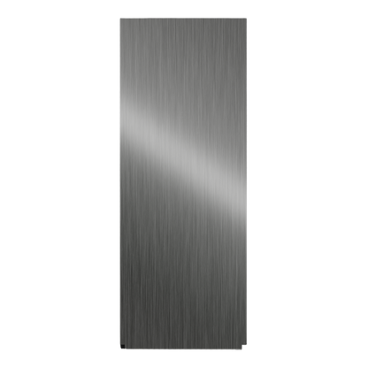 Stainless Steel single glove dispenser, empty. Left side view.