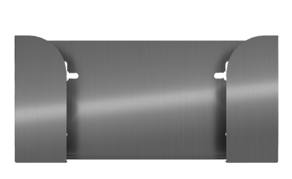 Glove Dispenser, Stainless Steel, single, wall mount. non-divided, horizontal mount, top loading, glove dispenser, front facing, empty.  