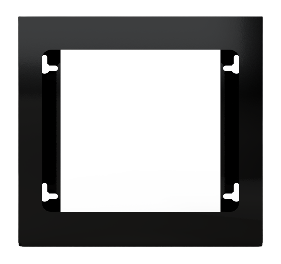 Glove Dispenser. Double, Black Steel, non-divided, wall mount. front facing, empty.