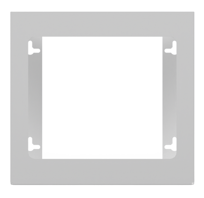 Glove Dispenser. Double, White Steel, non-divided, wall mount. front facing, empty.