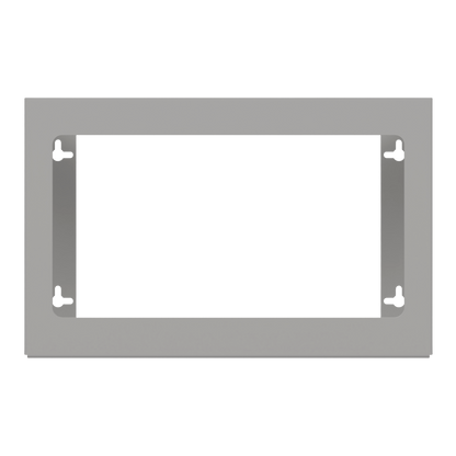 Glove Dispenser. Triple, Beige ABS plastic, non-divided, wall mount. front facing, empty.