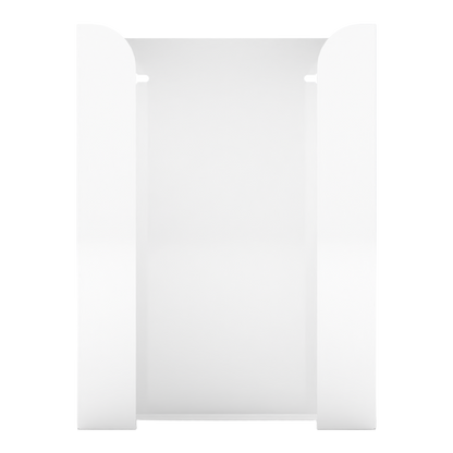 Glove Dispenser, White Steel, Triple, wall-mount, non-divided, stackable, front facing, vertical, empty.