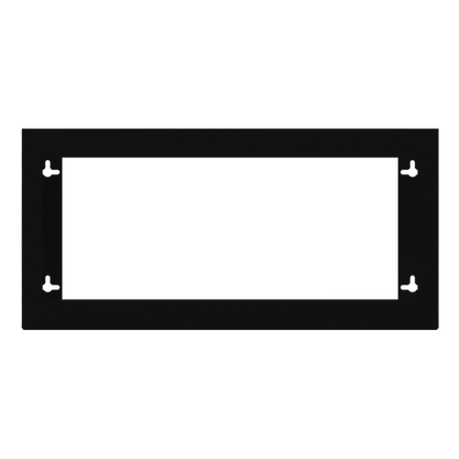 Glove Dispenser, Quad, Black Steel, wall mount, non-divided. Shown facing front, horizontally, empty
