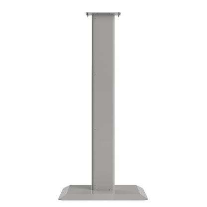Beige, steel, floor stand with base and column, front facing.