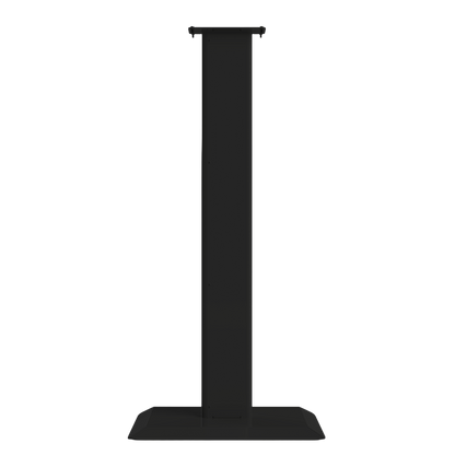 Black, steel, floor stand with base and column, front facing.