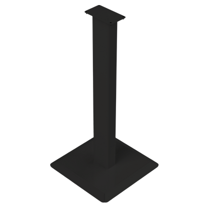 Black, steel, floor stand with base and column, front facing slightly angled left.