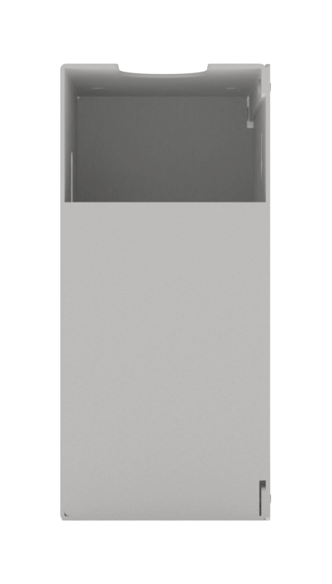 Beige, ABS 2 compartment dispenser right side view of empty compartment. 