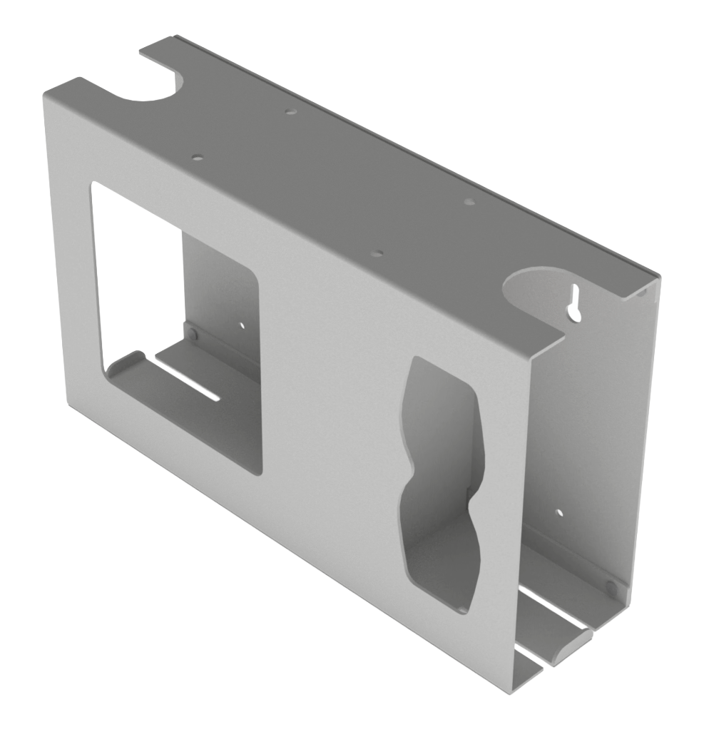 Beige, ABS plastic, 2 compartments front facing angled slightly left, empty.