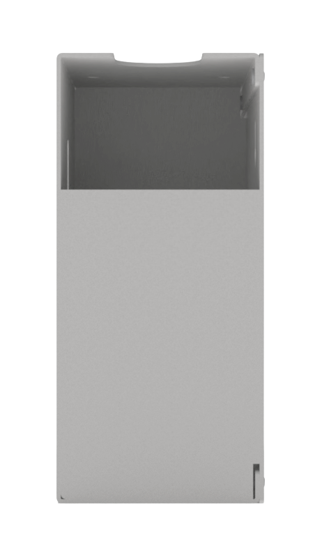 Beige, ABS plastic, 2 compartments, right side view.