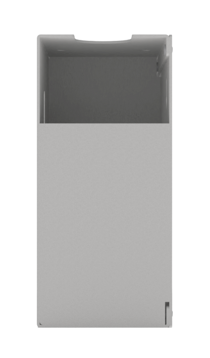 Beige, ABS plastic, 2 compartments, right side view.