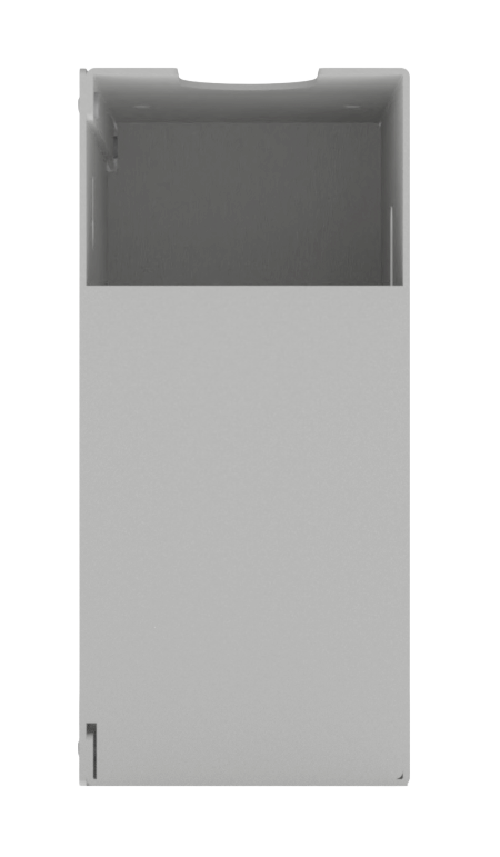 Beige, ABS plastic, 2 compartments, left side view