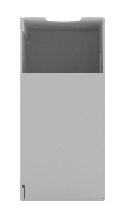 Beige, ABS plastic, 2 compartments, left side view