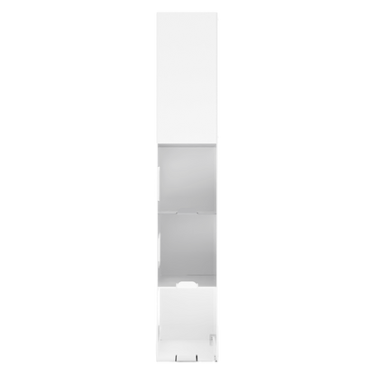 Ultraflex–Protective Wear Organizer, 7 compartment organizer, white ABS plastic, wall mount. Shown right side viewing side load, empty